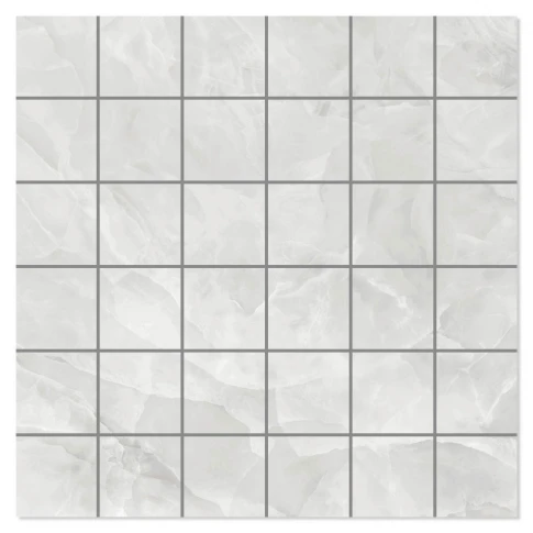 Marmor Mosaik Klinker Poyotello Ljusgrå Polerad 30x30 (5x5) cm
